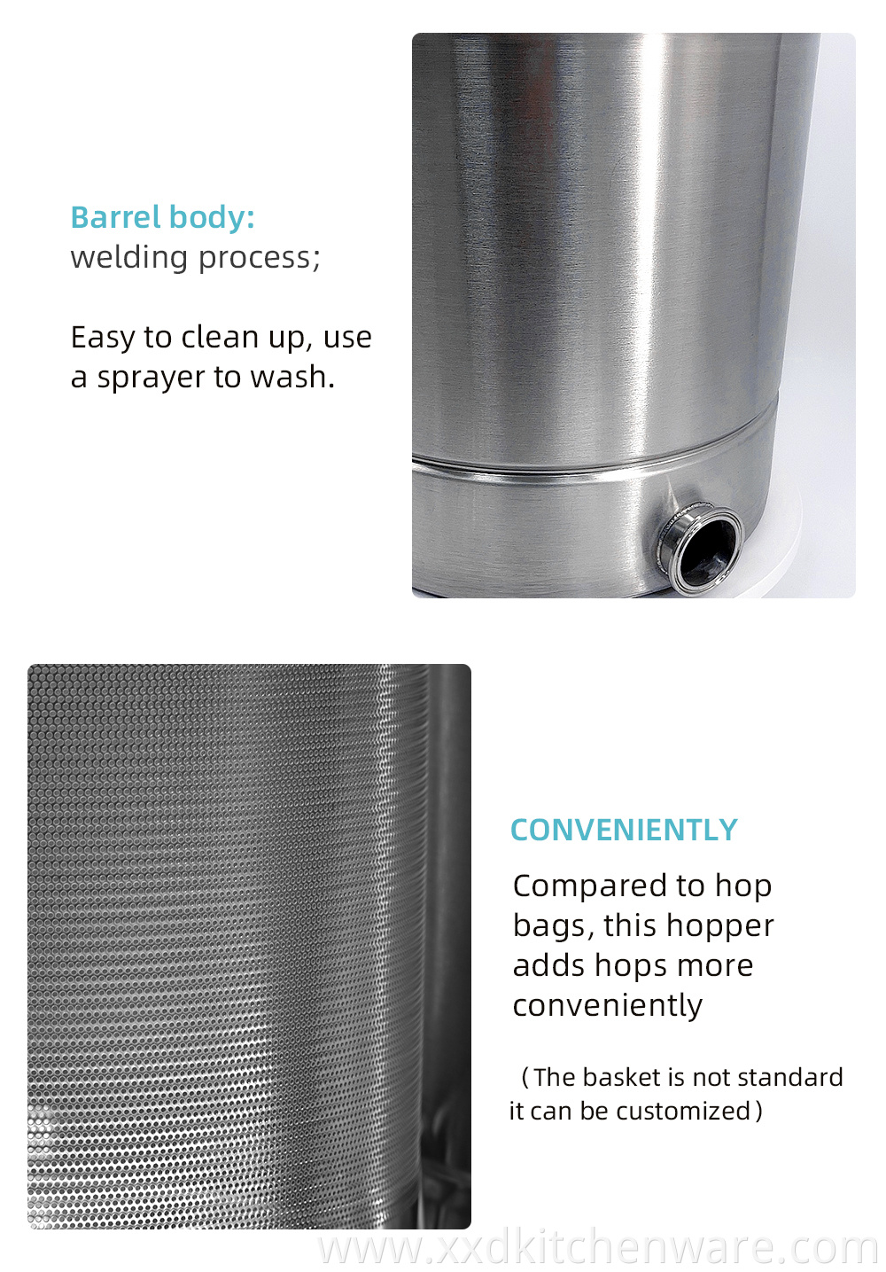  Cylindroid 304 Stainless Steel Beer Barrel